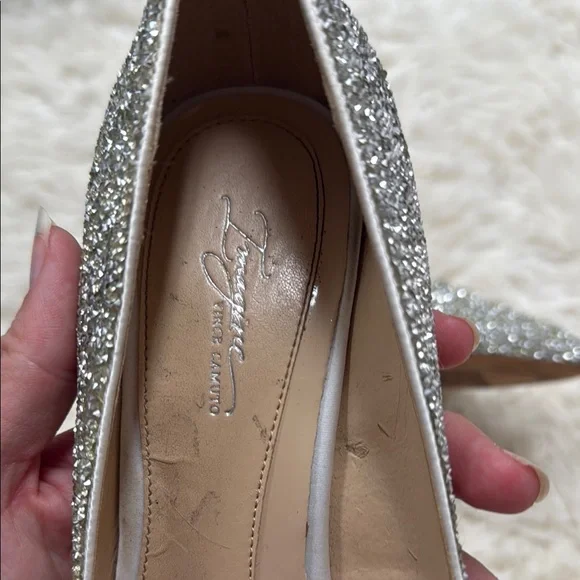 Vince Camuto Imagine Elegant Silver Glitter Women's Heels pumps size 8 - Picture 2 of 6